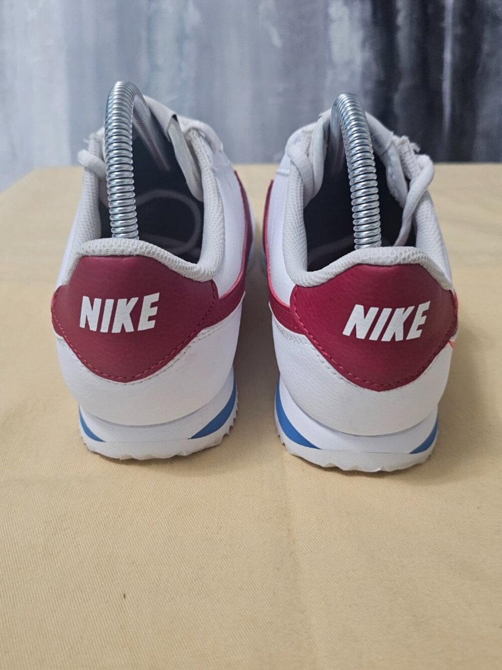 Nike Cortez White Red with Blue Stripe Women's Sneakers Size 6Y Women's Size 7.5 - Picture 5 of 8